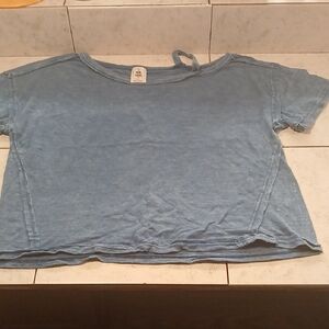 We The Free Denim Look Blue Top